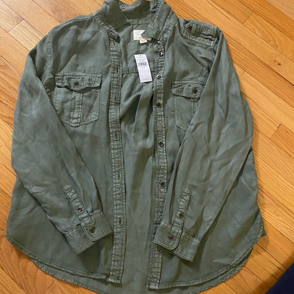 american eagle button up